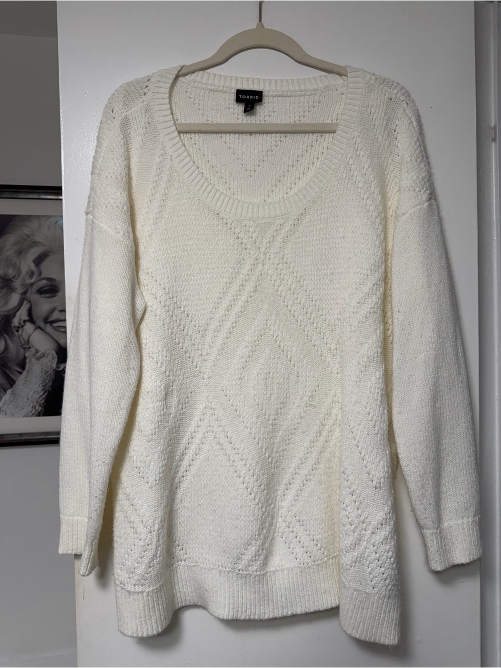 torrid Cream Scoop Neck Knit Sweater